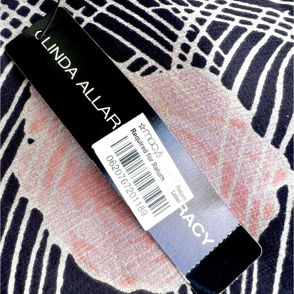 💐 LINDA ALLARD for ELLEN TRACY SILK BLACK FLORAL SKIRT - Picture 11 of 13